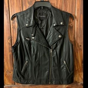 Rock & Republic Black Faux LeatherVest